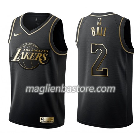Maglia NBA Los Angeles Lakers Lonzo Ball 2 Nike Nero Golden Edition Swingman - Uomo